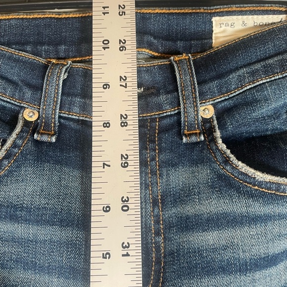RAG & BONE Beckett 10 Inch Bell Flare Distressed Jeans Blue Women’s Sz 27 Boho - Picture 5 of 14